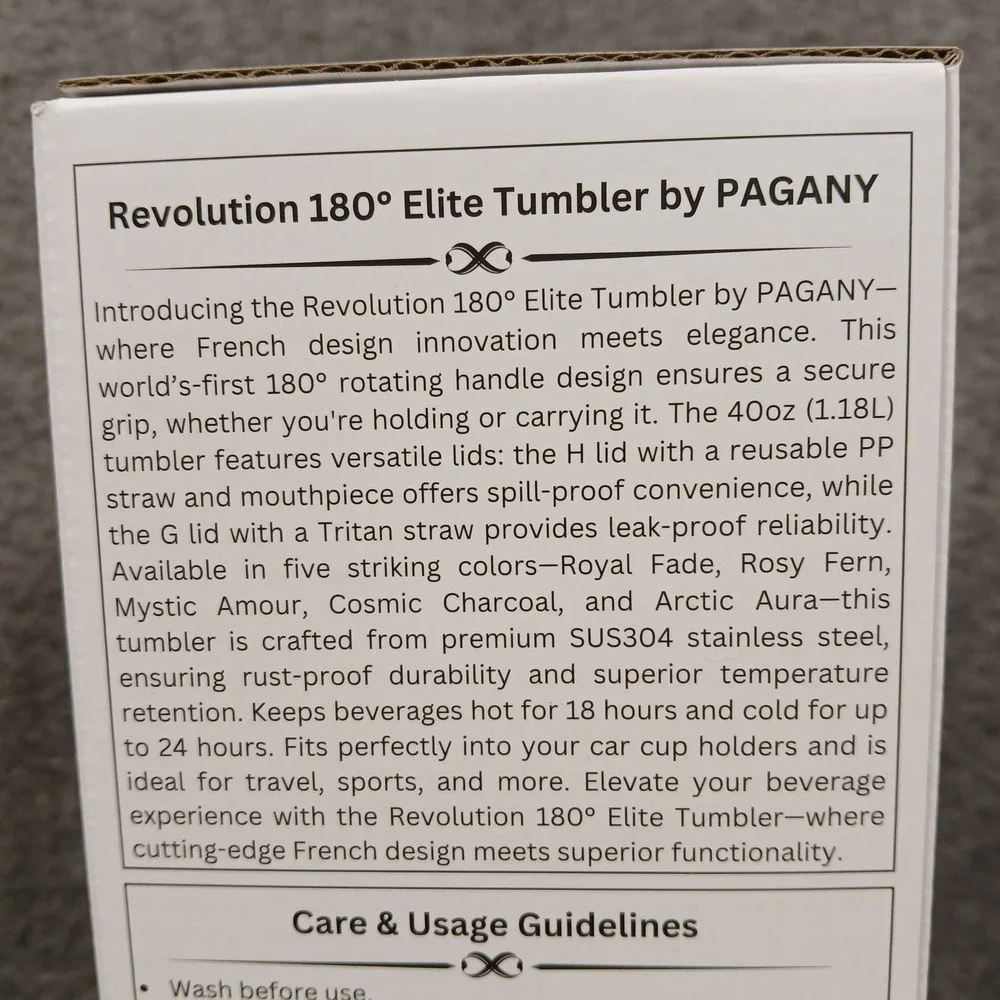 PAGANY Tumbler 40oz Revolution 180 Elite Cosmic Charcoal NEW